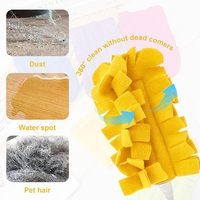 2026 New 360° Electrostatic Duster Refills, Washable Reusable Microfiber Fleece Pads for Home & Pet Hair Blinds, Car, Furniture, Fans Cleaning(4 Colors)