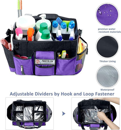 Cleaning Caddy for Cleaning Suppliers Organizer with Pockets for House Cleaning Essentials, Cleaning Organizer, Wearable Cleaing Bag Tote, Storage Caddy for Housekeeping