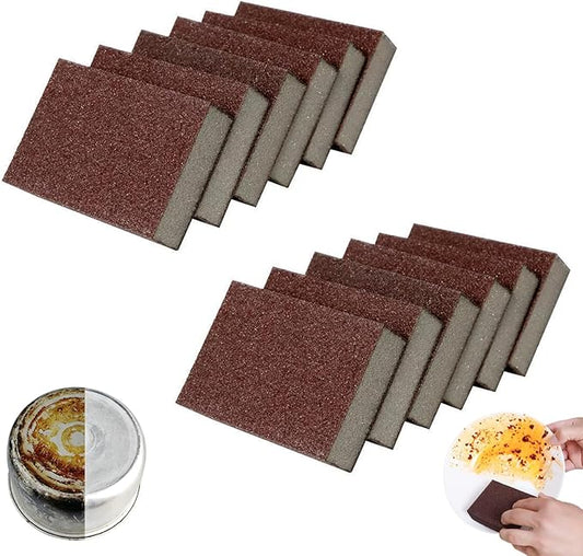 Magic Emery Cleaning Sponge, Nano Carborundum Sponge for Pots and Pans, Heavy Duty Magic Emery Sponge for Kitchen Surface Cleaning, Efficient Magic Eraser for Pots and Pans (12Pcs)