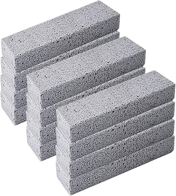Pumice Stone Toilet Cleaning Bowl Stick, Remove Toilet Bowl Hard Water Rings, Calcium Buildup and Rust Suitable for Cleaning Toilet, Bathroom, Kitchen Sink,BBQ Oven Grill, Pools, Spas,12 Pcs