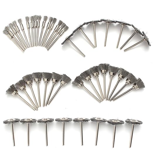 Rocaris 45PC Wire Brushes Set Steel Wheel Brushes Accessories for Rotary Tools