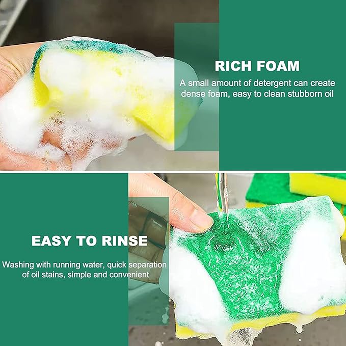 Individually Wrapped Sponges, Kitchen Dishwashing Sponge Bulk, Non Scratch Dishes Scouring Pad Dishcloth, Odor-Free Sponge Wipes for Household Cleaning Dishes Travel Apartments (600 Pack)