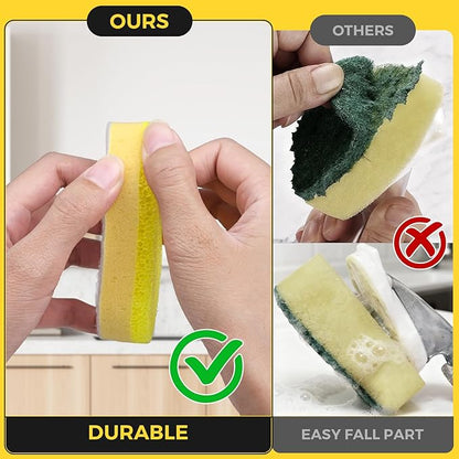 Sponge Refills for Scrub Daddy Dish Daddy - 20 Packs Dish Wand Refills, Scrub Brush Replacement Heads, Dish Brush Replacement Head for Kitchen Cleaning, Yellow (Only Sponge Heads)