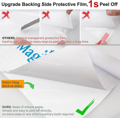 MAGIDEKOR Window Privacy Film with Installation Tools, Frosted Glass Window Film, Heat Blocking Static Clings Reusable Frosting Window Film for Bathroom, Home, Office - 29.5 Inch X 6.5 Feet