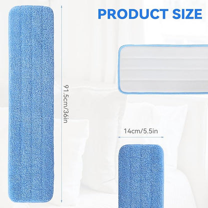 36" Microfiber Pad for Rubbermaid Commercial 36 Inch Mop Head - 6 Pack Replacement Wet & Dry Commercial Reusable Cleaning Mop Refills Fit for Any Microfiber Flat Mop System 36"