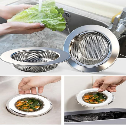 Seatery 2PCS Kitchen Sink Strainers, Sink Drain Filter, Sink Basket Strainer, 4.5 Inch Stainless Steel Sink Drain Strainer, Food Scraps Catcher for Kitchen