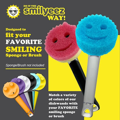 The Original Smiling Handle with Soap Dispensing for Scrub Daddy (Reg. TM) Sponge and Scrub Moji Sponge (Orange)