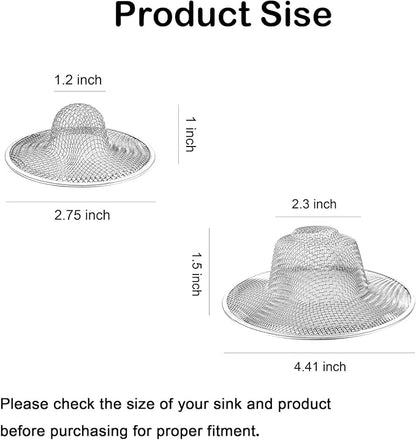 20PCS Stainless Steel Slop Basket Filter Trap, 2.75" & 4.41" Bathroom Sink Drain Strainer Mesh, Mesh Drain Cover Drain Sink Screen for Bathroom Bathtub Kitchen Laundry Lavatory Balcony RV Floor Drain