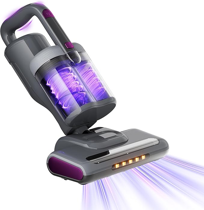 Bed Mattress Vacuum Cleaner New Folding Design - 18 Kpa Cleaner Vacuum with HEPA Filter, 253.7nm UV-C Light and 140°F Heat - Powerful Handheld Vacuums for Bed Couch Crib Carpet