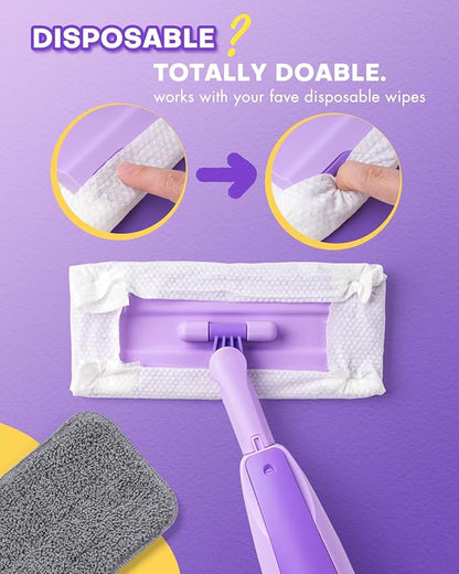 Purple Mini Spray Mop for Toddler-Montessori Cleaning Toy that Real Spray Water,Pretend Playhouse Essentials for Girls Ages 3-8,Toddler Educational Housekeeping Set