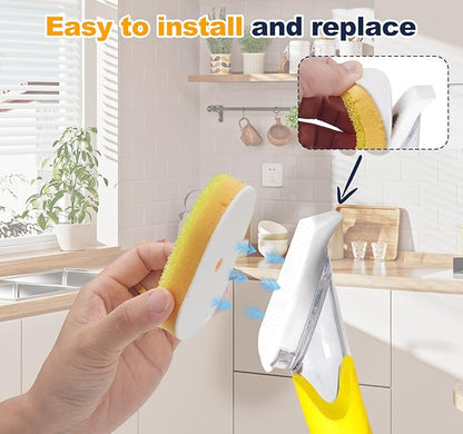 Packs Refill Heads Compatible with Dish Daddy, Non-Scratch Wand Refill Sponge Heads Compatible with Scrub Daddy, Upgrade Much Thicker and Durable (8.)