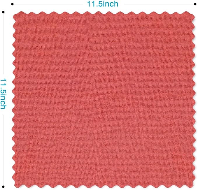 Orighty Microfiber Cleaning Cloth, 600 Pack Highly Absorbent Cleaning Rags, Household Cleaning Supplies, Reusable Microfiber Towels Lint Free Cloths for House, Kitchen, Car Care, 12x11 inch, Red