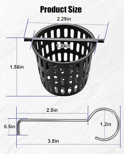 1 Pc 2 Inch Hair and Debris Strainer, Black Coating Shower Drain Strainer with Lifting Hook, Stainless Steel Debris Basket Shower Catcher for Square/Floor Drain