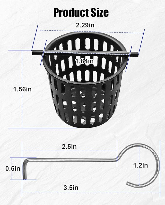 2 Pcs 2 Inch Hair and Debris Strainer, Black Coating Shower Drain Strainer with Lifting Hook, Stainless Steel Debris Basket Shower Catcher for Square/Floor Drain
