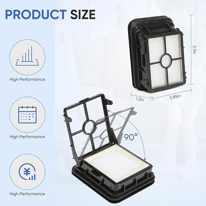 6 Pack 1866 Replacement Filters Compatible with Bissell Crosswave 1785 2306 2551 1866 2554 2590 2593 2596 CrossWave Cordless Max All in One Wet-Dry Vacuum Cleaner, Compare to Part # 1608684