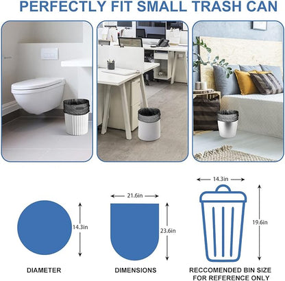 6 Gallon Compostable Trash Bags - Black Medium Garbage Bag 5 Rolls 200 Count Extra Thick Waterproof Unscented Waste Basket Liners for Garage/Kitchen Use Inwaysin
