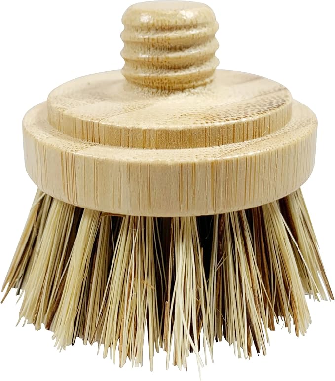 JuneLily Sisal & Coconut Dish Brush Heads Plant-Based Replacement for Washing Dishes Kitchen Bathroom (Coconut Brush Head)