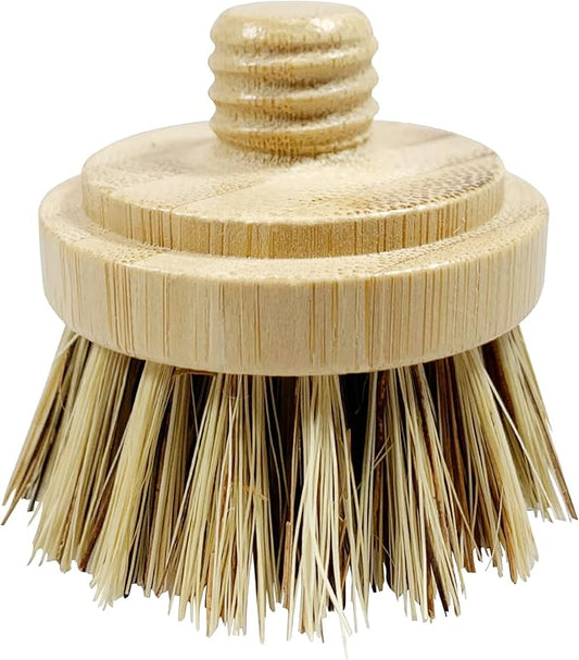 JuneLily Sisal & Coconut Dish Brush Heads Plant-Based Replacement for Washing Dishes Kitchen Bathroom (Coconut Brush Head)