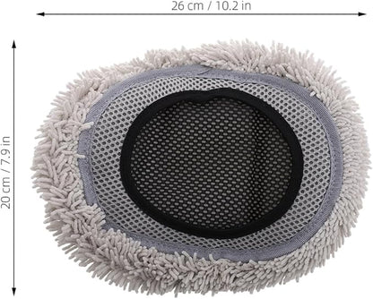 2pcs Car Wash Brush Mop Kit with Soft Scratch-Free Chenille Replacement Heads, Long Handle Extendable Car Cleaning Brushes for Exterior Care and Garage Use