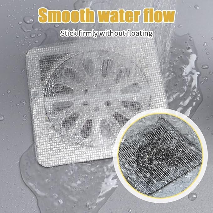 Shower Drain Cover Hair Catcher - 20 Pcs Disposable Hair Drain Stickers Shower Drain Mesh Stickers, Bathroom, Laundry, Bathtub, Kitchen, Sink, for Human and pet Hair (20)