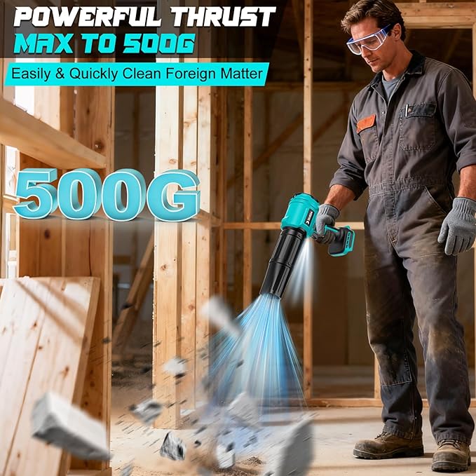 Cordless Leaf Blower Compatible for Makita 18V Battery(NO Battery), Mini Turbo Jet Blower with 2 Nozzles, Lightweight & One-Hand Use, for Patio Garage Yard Cleaning Car Dryer(Tool Only)