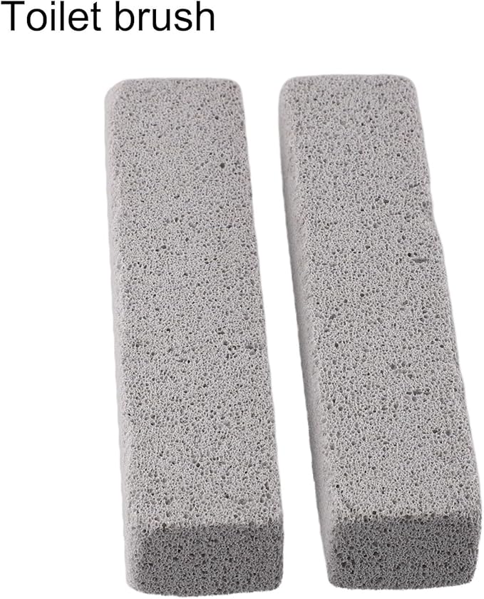 Pumice Scouring Pad Cleaner Set with Handle for Toilet Bowl, for TILE, Kitchen and Grill Stain Removal, 2 Pack