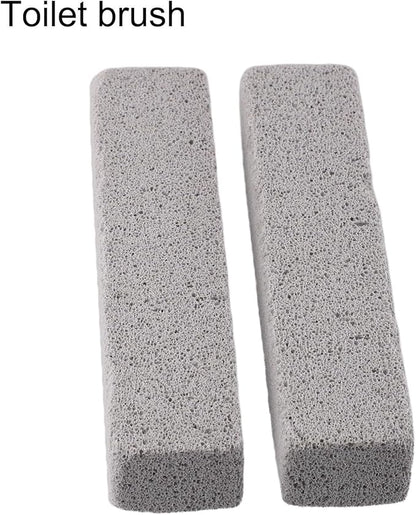 Pumice Scouring Pad Cleaner Set with Handle for Toilet Bowl, for TILE, Kitchen and Grill Stain Removal, 2 Pack