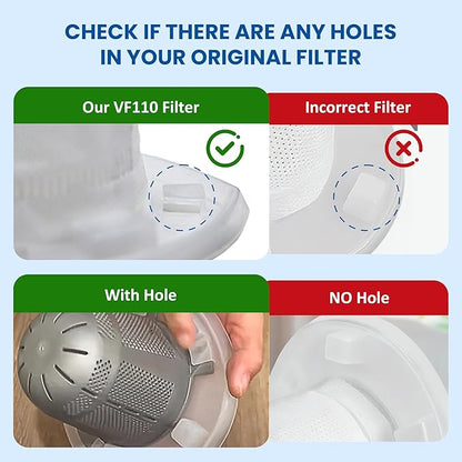 6 Pack Filter Replacement for Black and Decker Power Tools VF110 Dustbuster Cordless Hand Vacuum CHV1410L CHV9610 CHV1210 CHV1410 CHV1510 BDH2000L, 90558113-01