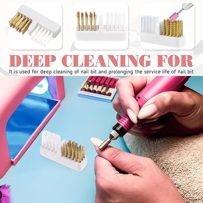 4pcs Nail Drill Wire Cleaner Brush Art Nail Bit Cleaning Brush Drill Bit for Nail Salon, Acrylic Nail Brush Tool Nail Tech Essentials Equipment Gel Nail Accessories