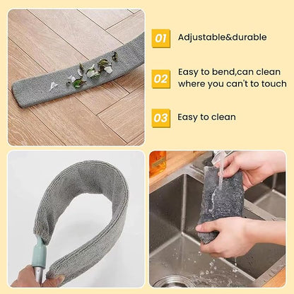 2025 Upgraded Retractable Gap Dust Cleaning Artifact |Extendable Duster for Hard-to-Reach Areas |Reusable Washable Dusting Wand for Home,Ceiling,Blinds,Under Furniture (Light Blue, 2 PCS)