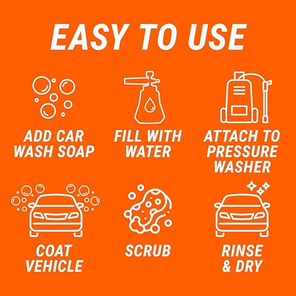 Armor All 2-in-1 Foam Cannon Kit - Car Wash & Detail Cleaning Kit for Power Washers, Garden Hoses, Foam Applicator & Adaptor, Gifts for Men (Pack of 4)