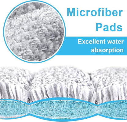 BOSHENG Flat Mop Pads, Mop Replacement Pads, Microfiber Mop Pads, Machine Washable Pads, Refill 3 Packs
