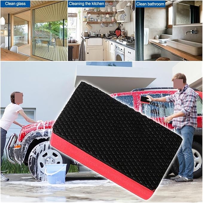 Car Magic Clay Bar Pad Decontamination Sponge Car Detailing Sponge Block Cleaning Smooth Eraser Wax Polish Pad Car Cleaning Tool(3Pcs)