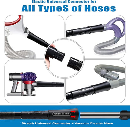 Dryer Vent Cleaner Kit: Vacuum Hose With Brush & Gloves Fits for Vacuums Cleaner, Refrigerator Condenser Coils, and Tight Spaces Behind Appliances, Deep Cleaning Tools for Clogged Ducts-Black
