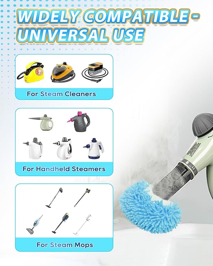 KEEPOW 4 Pack Reusable Steam Mop Pads Compatible with Bissell Steam Shot Omni, PurSteam, Wagner Spraytech Handheld Steam Cleaner, Universal Microfiber Cloths Steam Mop Pads, Washable Mop Pads