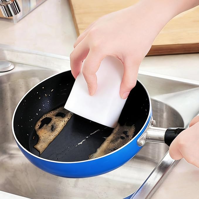 20Pcs Melamine Foam Sponge, 2X Density Magic Cleaning Eraser, Durable Multi-Surface Scrubber for Kitchen, Bathroom, Wall, Shoe, Car, Sink & Floor Household Cleaning Essentials (20 Pcs-2X Density)