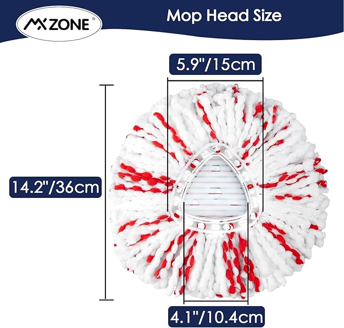 Spin Mop Replacement Heads Compatible with O-Cedar EasyWring 1-Tank System - Microfiber Mop Head Refills for Deep Floor Cleaning, Scrub Pad for Tile Hardwood Kitchen, 3Pack