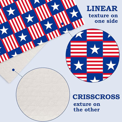 Whaline Patriotic Swedish Kitchen Dishcloths 6 Pack 4th of July Dish Towel American Flag Hand Drying Tea Towel Red Blue Cotton Dishcloth for Independence Day Cooking Cleaning Wipe, 6.7 x 7.5 in