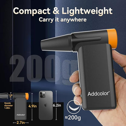 Compressed Air Duster 2000mAh*2 ，Addcolor AD51 with 8 Gear Adjustable，106770RPM Electric Air Duster with Display – Portable Handheld Blowers for Keyboard, Computer, Car, Outdoor, Air Bed