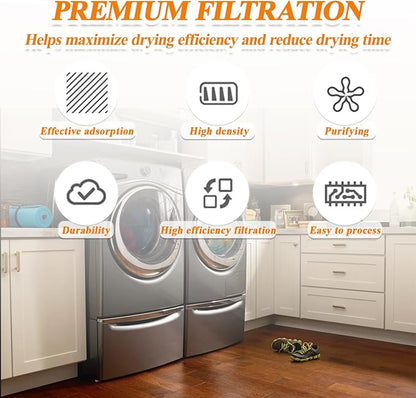 7 Pcs Dryer Vent Cleaner Kit for GE Washer Dryer Combo, WH01X35719 Lint Filter Replacement Upgraded Washable Sponge for Models PFQ97HSPVDS, Dryer Vent Brush and Dryer Vent Vacuum Hose ﻿