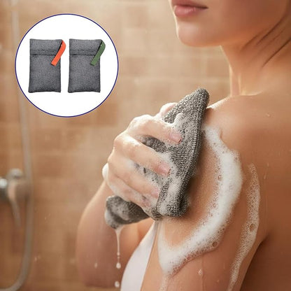 JJUNW 4 PCS Exfoliating Soap Bags, Deep and Gentle Exfoliating Soap Pouch Nylon Body Scrubber Shower Sponge Loofah Bar Soap Bag for Washing Body Travel with Quick-Dry Mesh