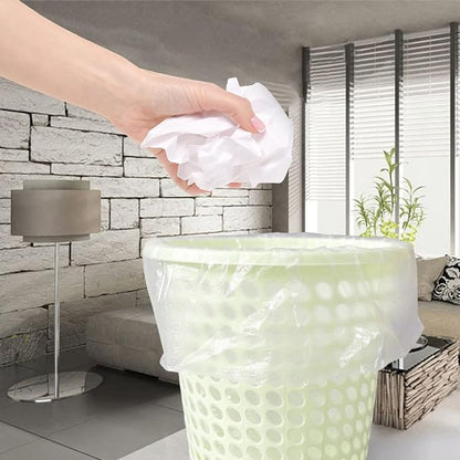 WAIKAS 8 Gallon Trash Bags, 42 Counts, Flag Garbage Bags with No Flaps and No Ties, 55 * 70cm, 8g/pcs, Unscented, White