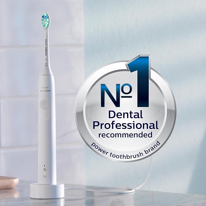 Philips Sonicare 4100 Rechargeable Electric Toothbrush, Advanced Plaque Removal, Pressure Sensor, Includes Brush Head Case, White BD5002AZ