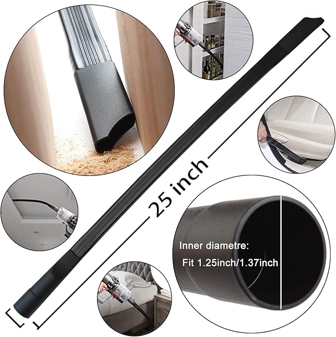 13Pcs Universal Vacuum Attachment Kit 1-1/4" Vacuum Hose Adapter Wet Dry Plastic Vacuum Cleaners Accessories with Extension Wand Horse Hair Brush Flexible Crevice Tool Adapter for Shop Vac Attachment