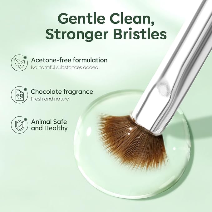 Modelones Nail Art Brush Cleaner & Restorer for Nail Polish/Extension Gel/Solid Builder Gel/Dip Powder/Acrylic with nail art brush Manicure Kits DIY Salon at Home - 80ml, W/Pro Brush