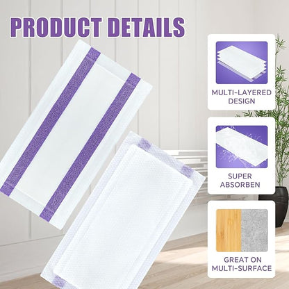 50 Count for Swiffer Wet Jet Pads, Disposable Wet Jet Pads, for Swiffer Wet Pads Refill for Spray Mop, All-Floor Cleaning Pads Safe for Hardwood & Multi-Surface