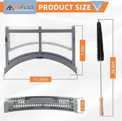 DC61-02595A Dryer Filter Replacement fit for Samsung Dryer Lint Trap with Brush,by MIFLUS Replaces 2069505, PS4206799, AP4578777, EAP4206799