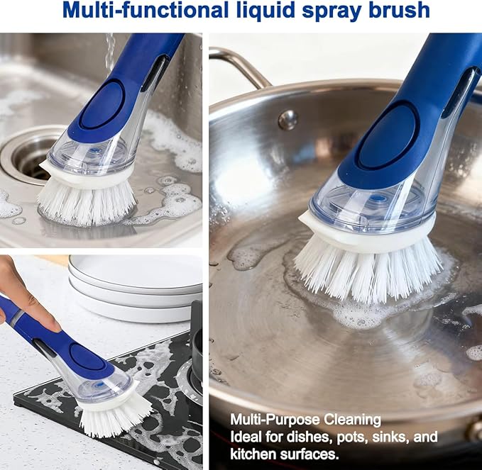 CELOX Dish Brush with Soap Dispenser, Dish Washing Wand for Kitchen