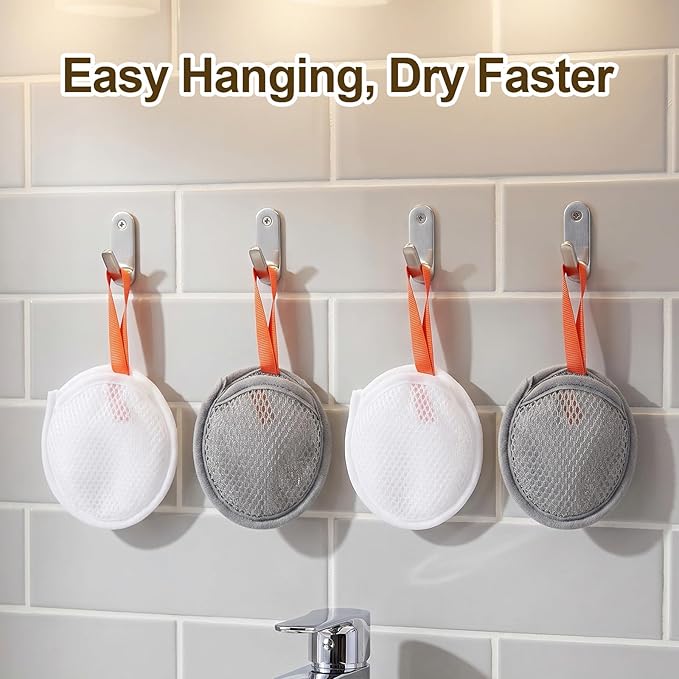 4 Pcs Mesh Soap Bag Soap Saver for Bar Soaps Double Layer Exfoliating Pouch with Drawstring Gentle Foaming Drying Better Than Soaps Holder for Shower Body Facial