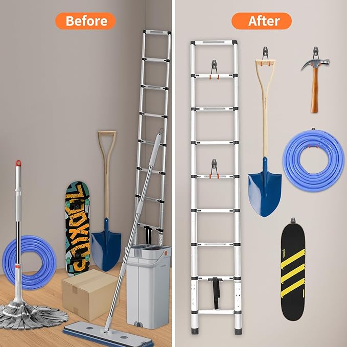 ENUODA Large Garage Storage Hooks Heavy Duty Wall Hooks for Hanging Ladder, Garden Tool, Shovel, Broom, Drill, Bike, Extension Cord, Hose, Chair, Bulk Items, 7.5 inch, 6PCS